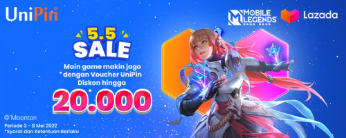 Main game makin jago dengan Voucher UniPin – Promo Diskon hingga Rp 20.000 di 5.5 Sale Lazada